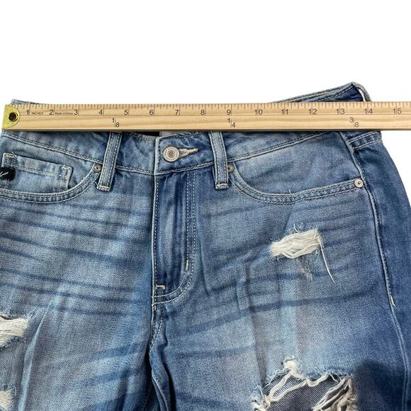 KanCan Womens Size 3/25 Mid Rise Boyfriend Fit Distressed Destroy Jeans KC8281M - Picture 9 of 11